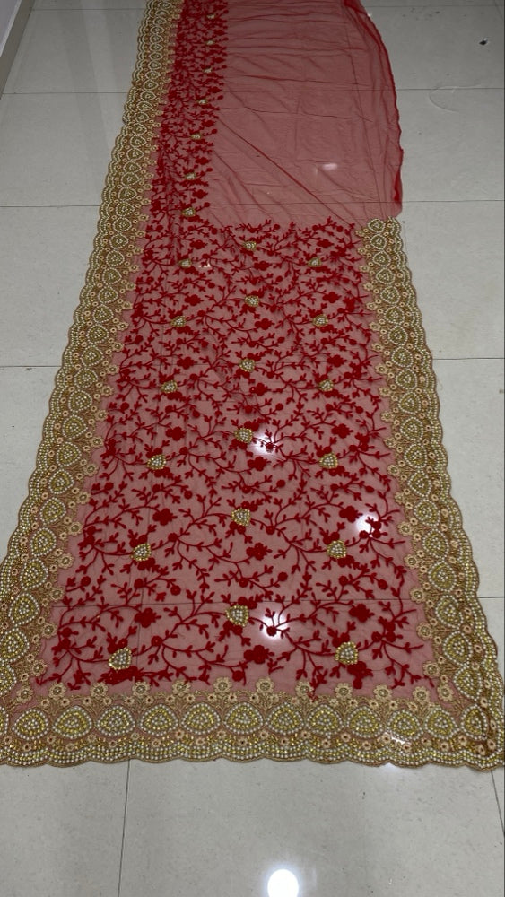 Red Net Emrbrodery Work