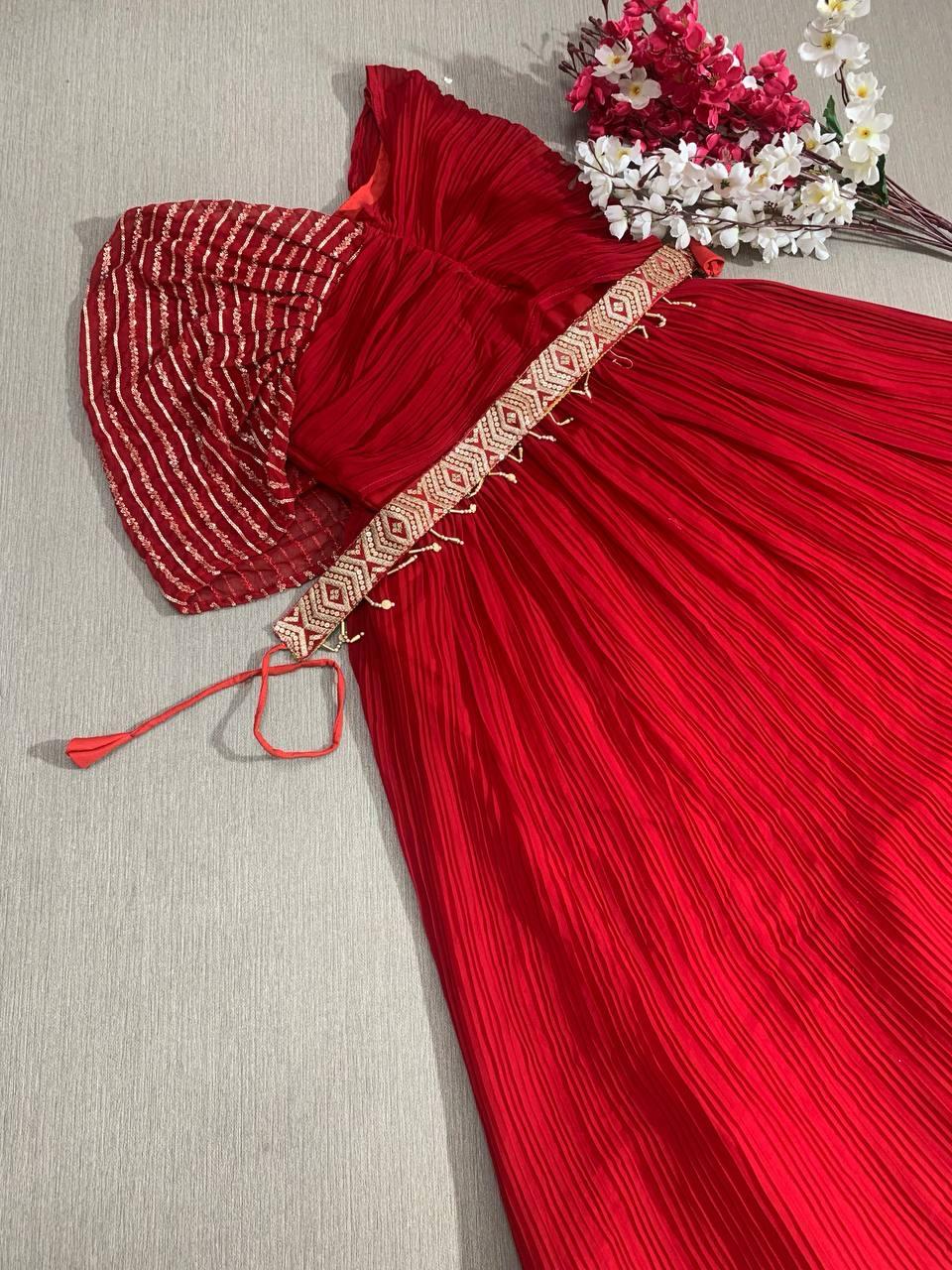 Party Wear Stitched Georgette Long Maxi Gown