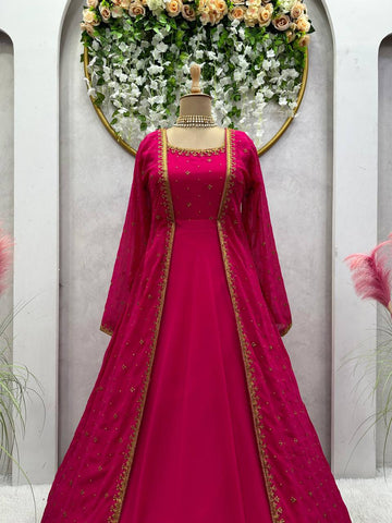 Rani Full Stitched Gown With Shrug For Function Wear