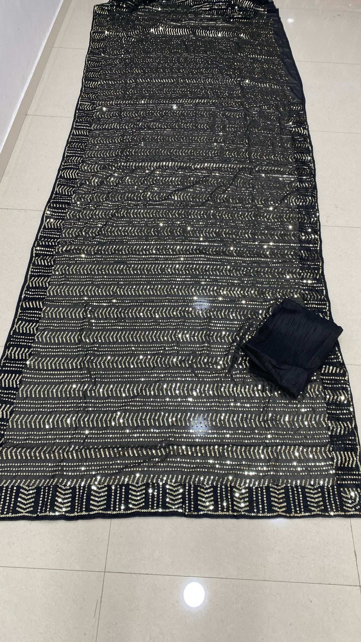 Black Georgette Embroidery Saree