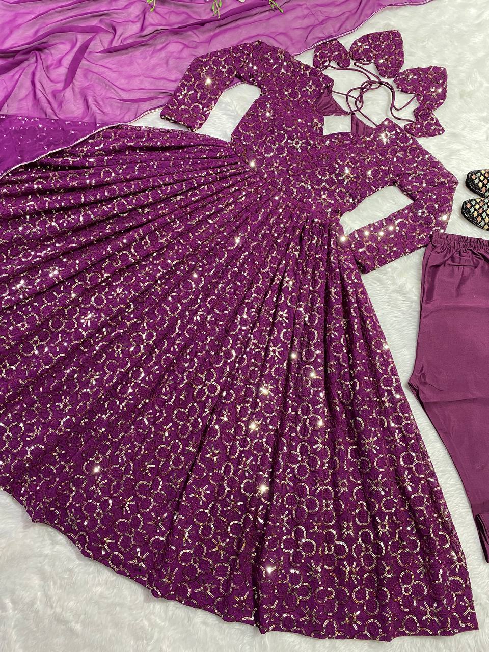 Beautiful designer party wear anarkali suit for women