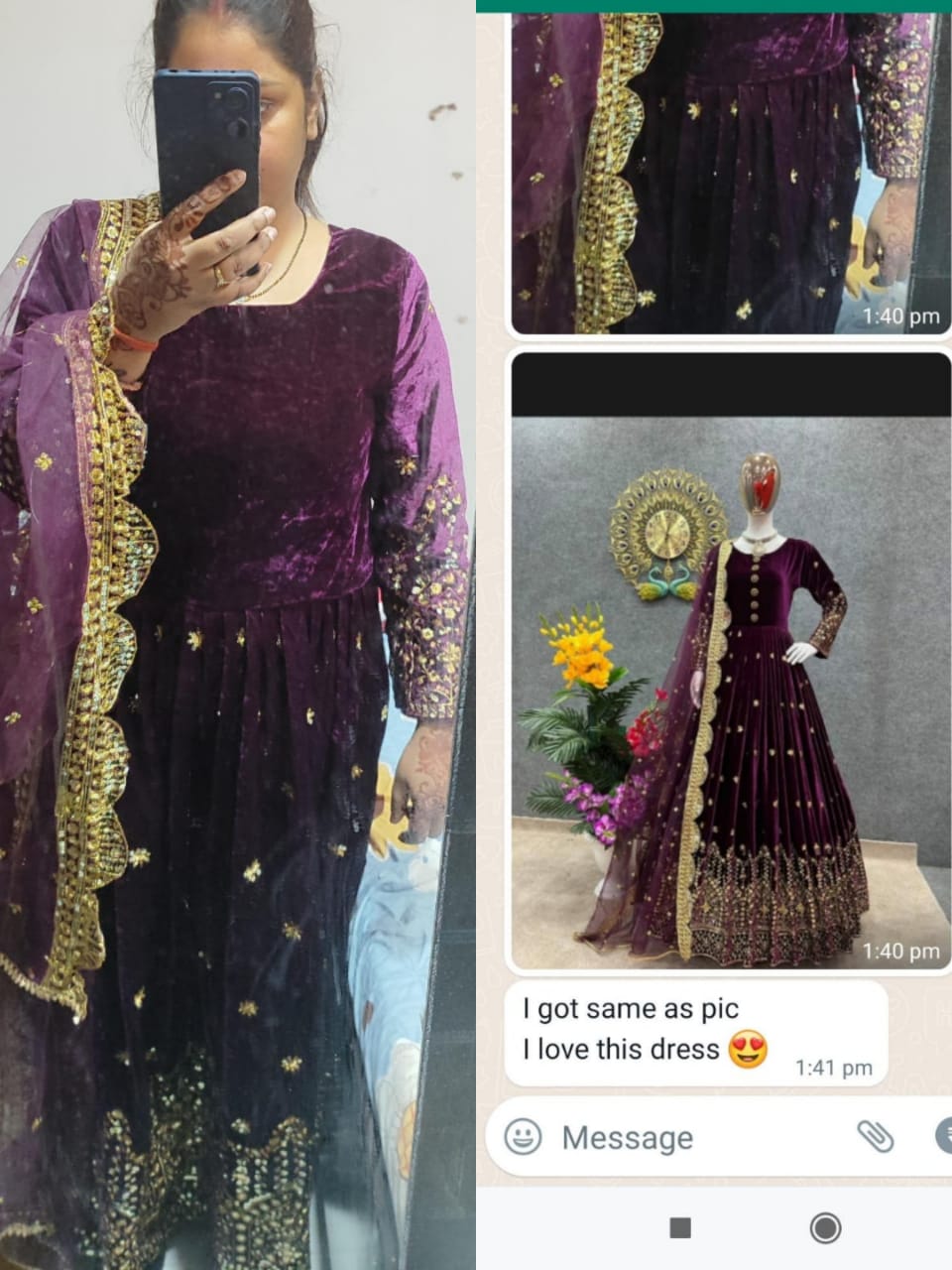 Party Wear Velvet Anarkali Embroidery Gown with dupatta