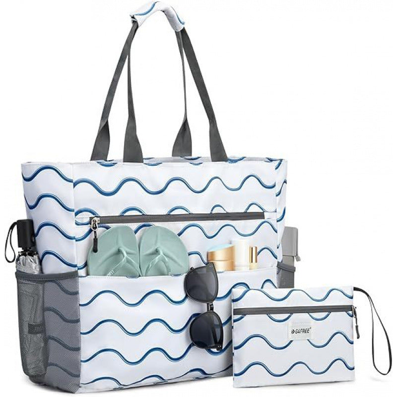 Large Beach Tote Bag Waterproof Sandproof And Foldable