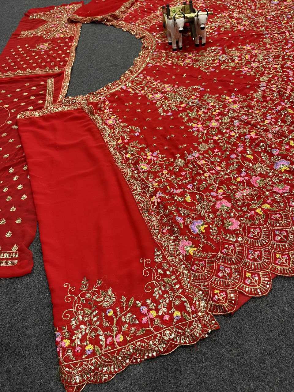 Latest Red Color Georgette Sequence Work Lehenga Choli