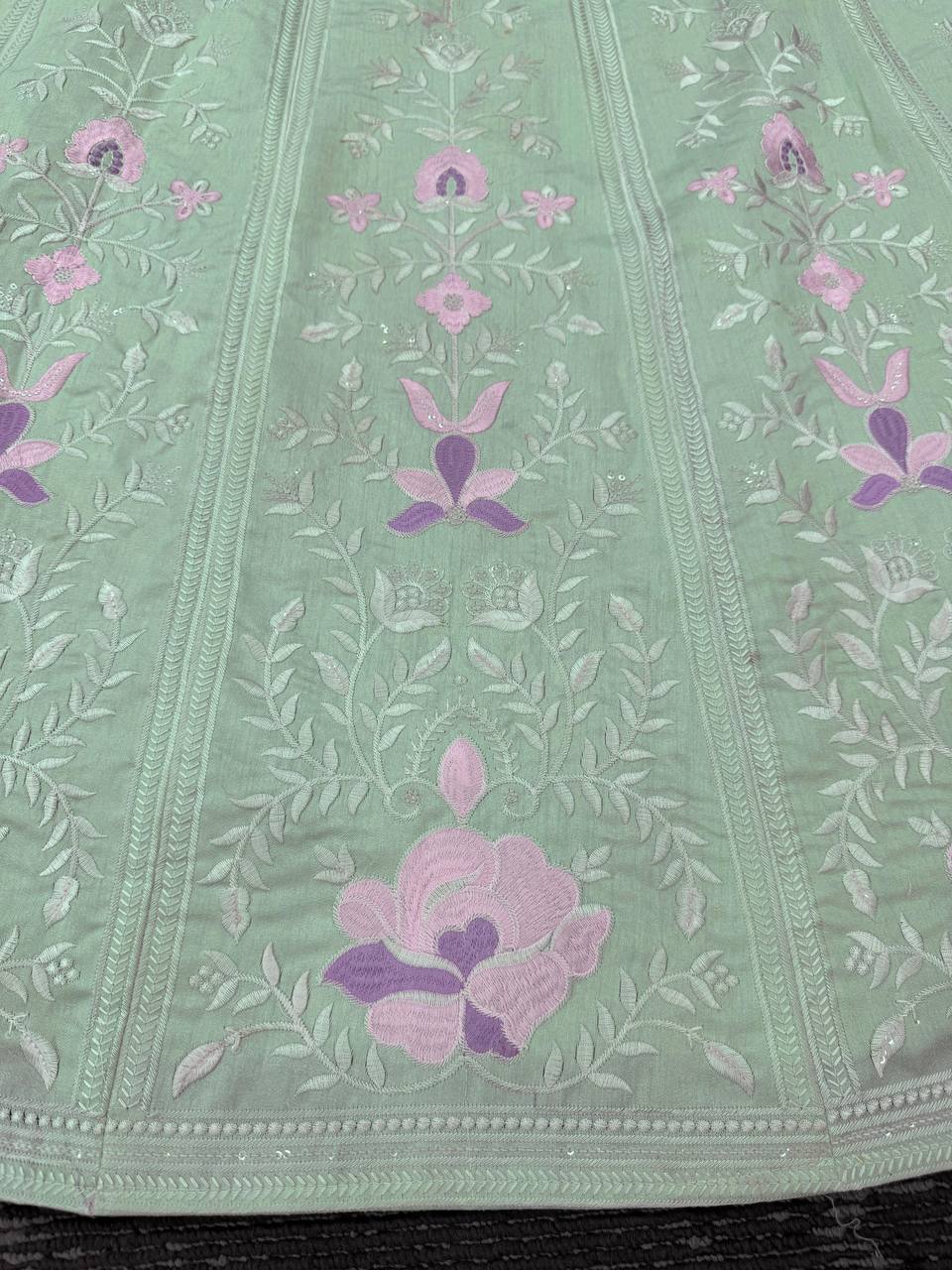 Sea Green Color Mono Banglori Sequence Work Lehenga Choli