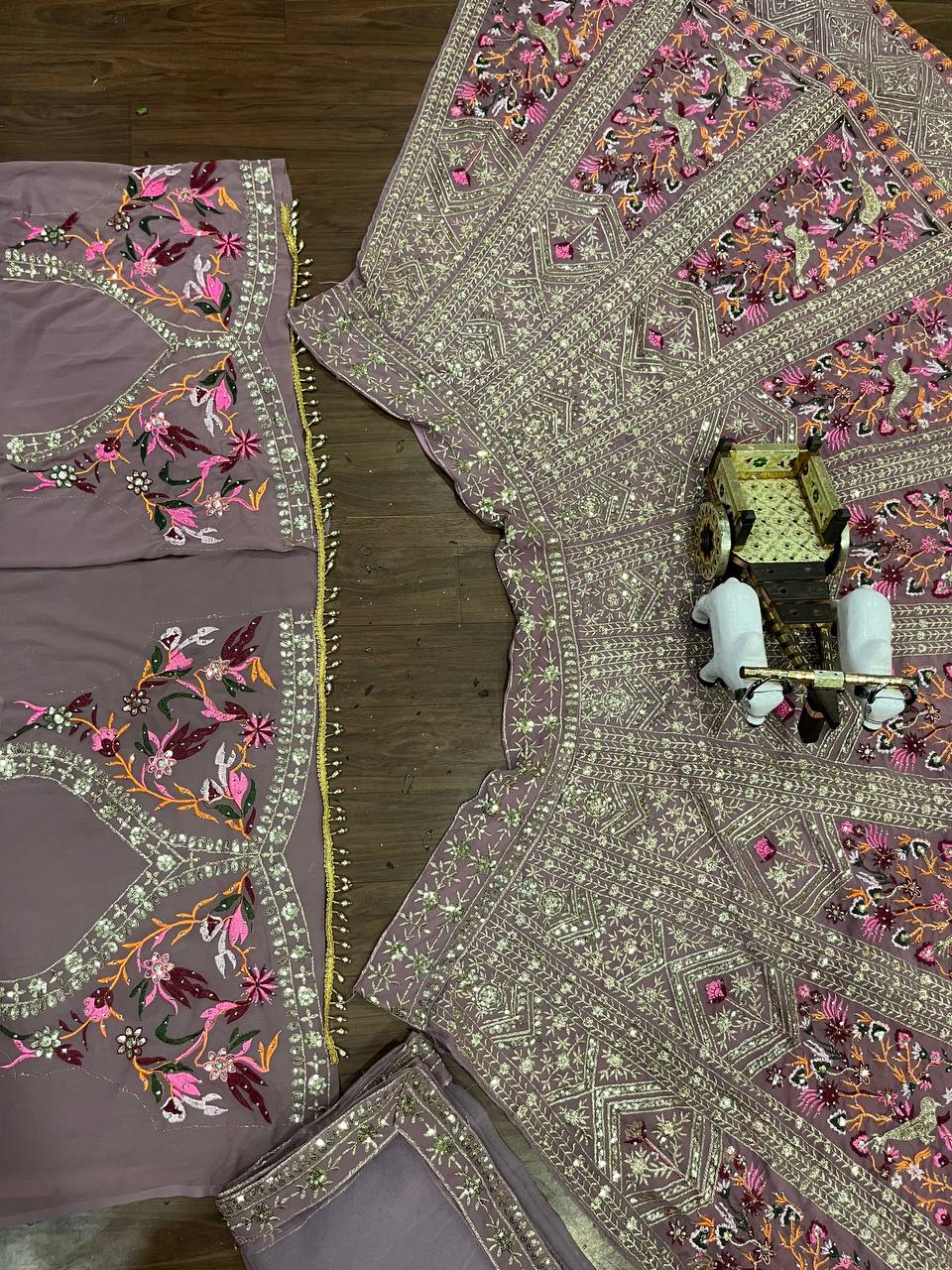 Onion Color Georgette Party Wear Lehenga For Women