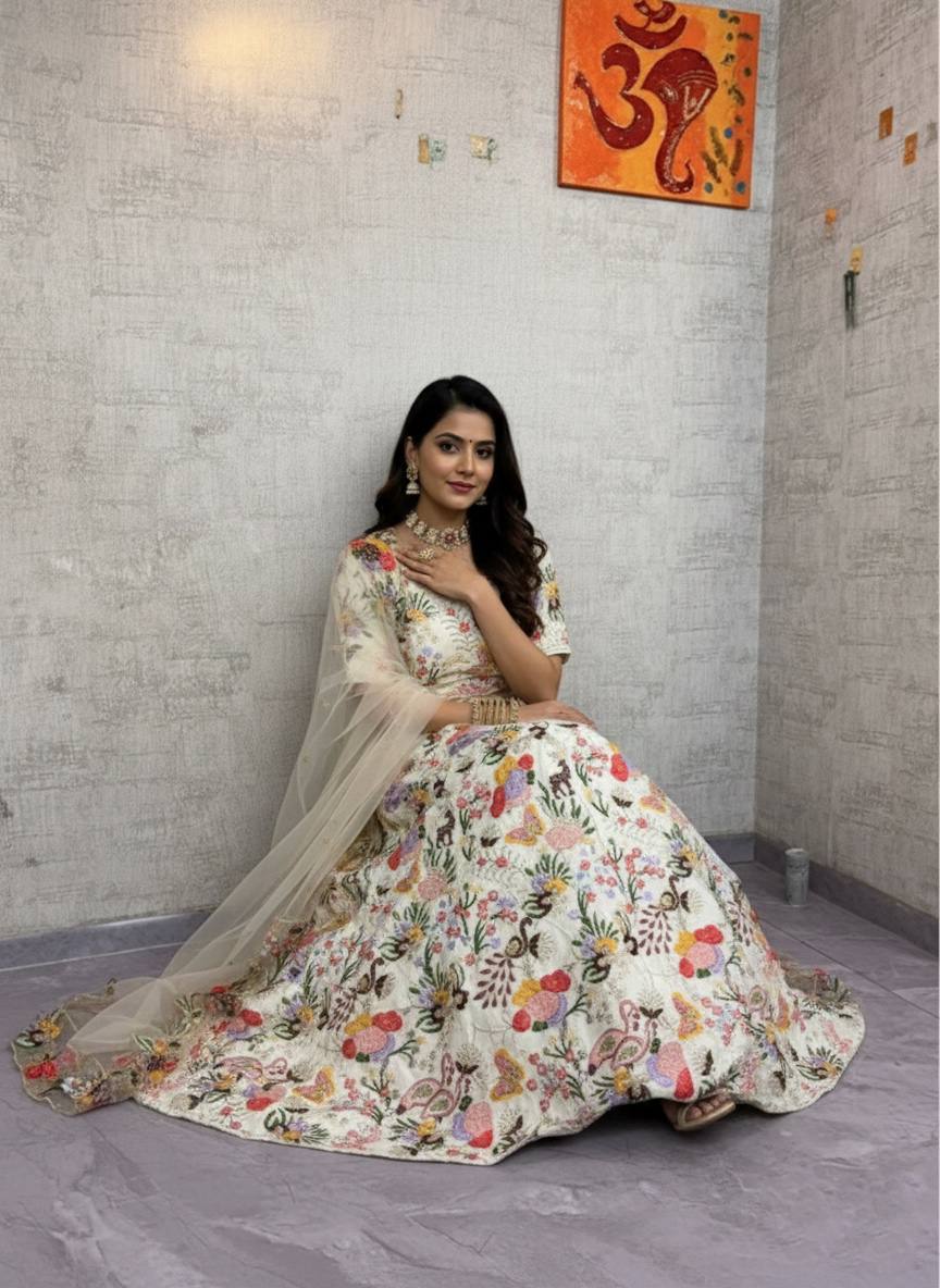 Premium Masti Silk Embroidery Lehenga Choli with Sequins Work