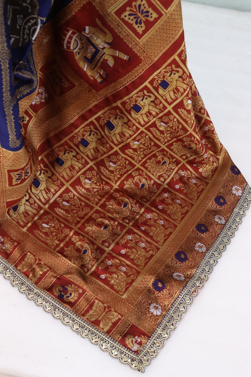 Latest Banarasi Silk Saree Blouse
