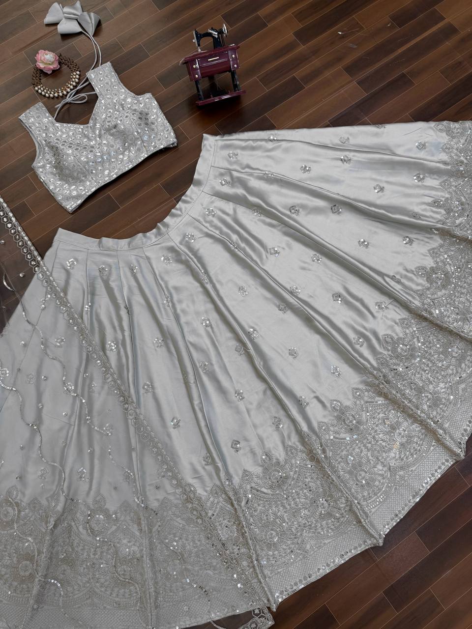 Latest Japan Satin Sequence Lehenga Choli