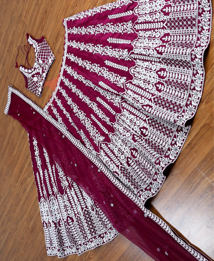 Exquisite Chinon Sequin Embroidery Lehenga Set