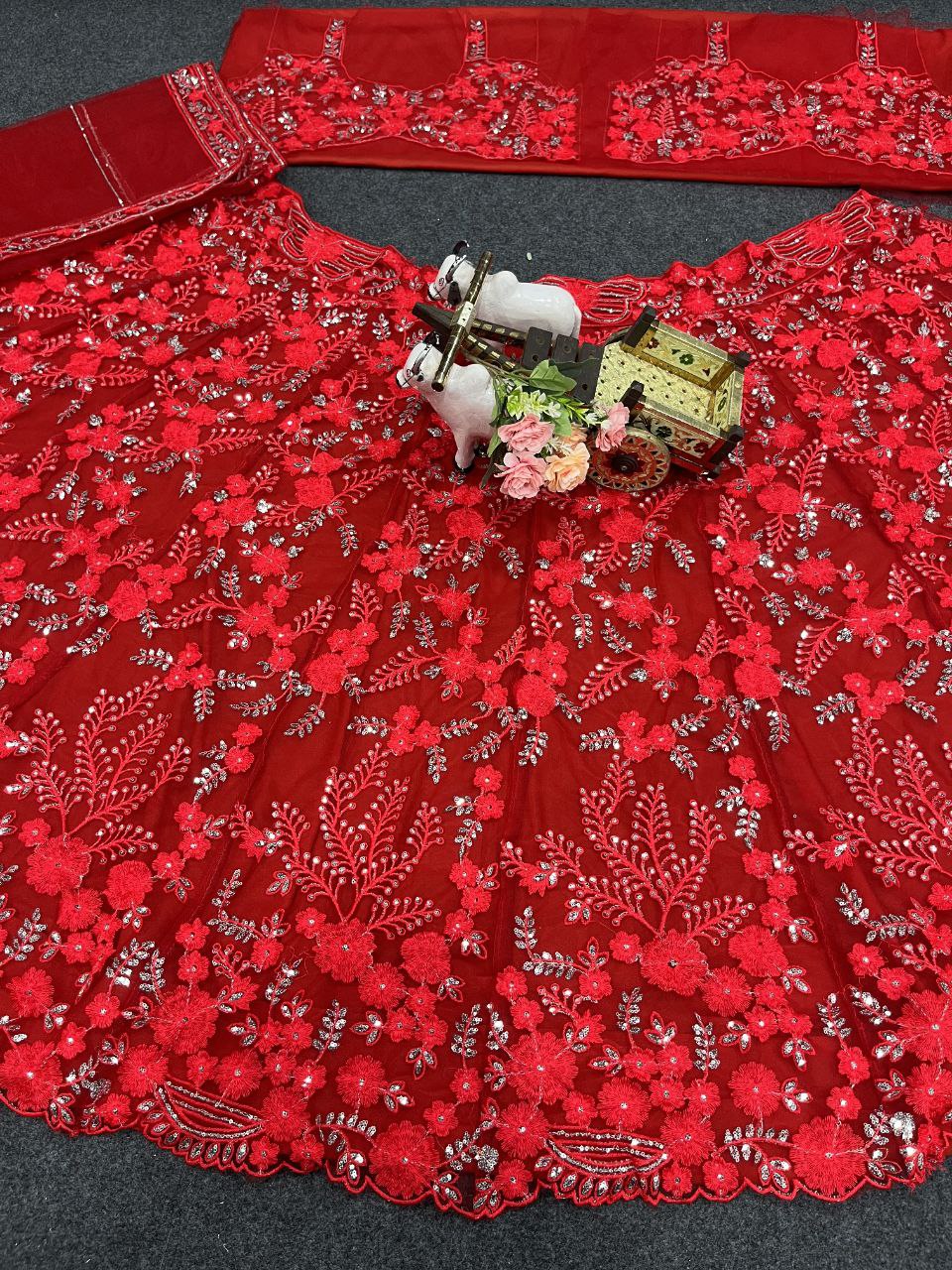 Ville Fashion Red Lehenga