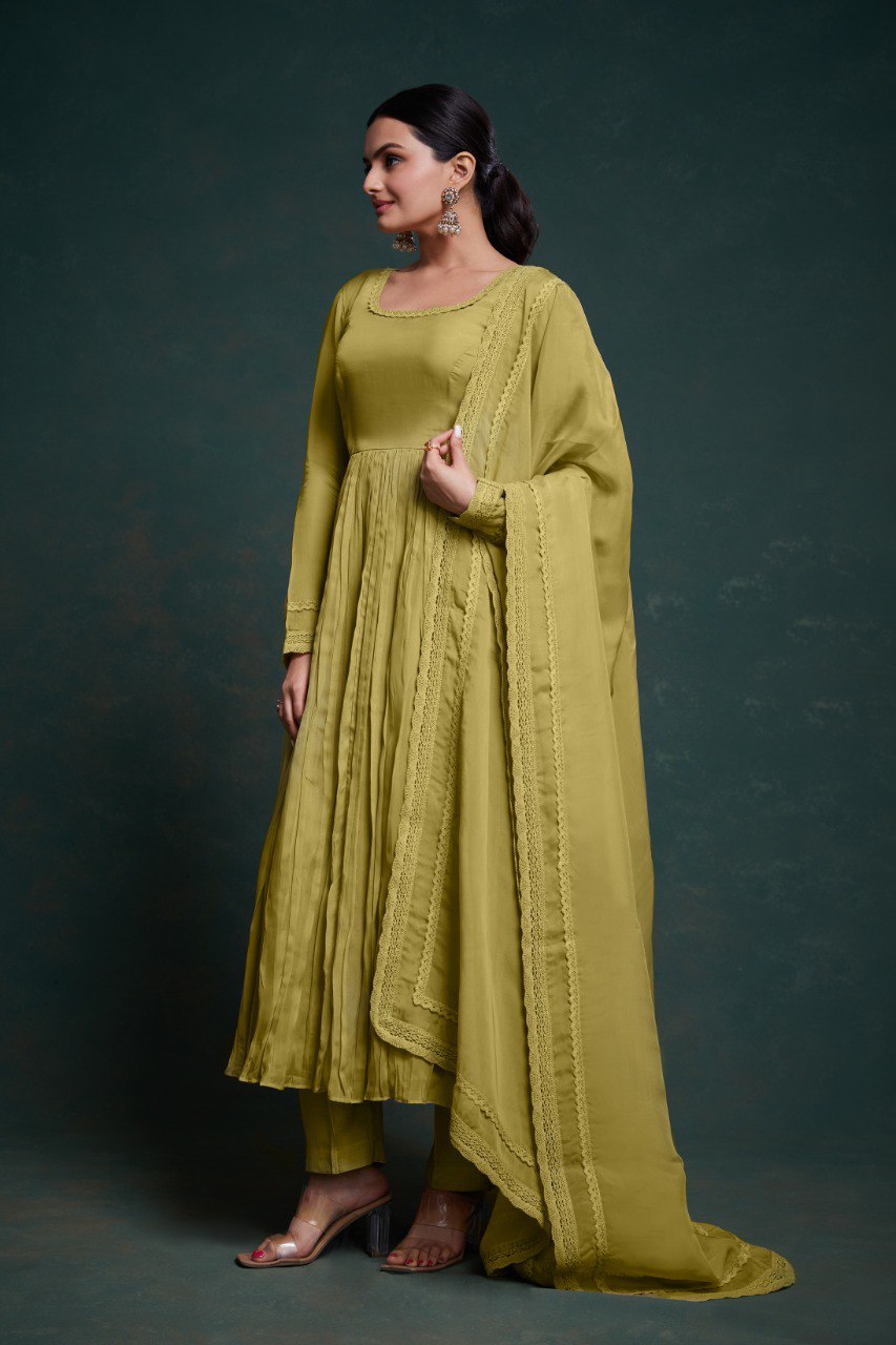 Latest Organza Lace Work Salwar Suit