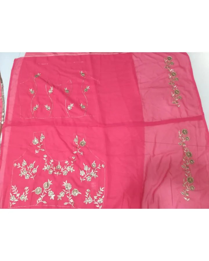 Exquisite Georgette Sequins Jari Embroidered Lehenga Choli Set