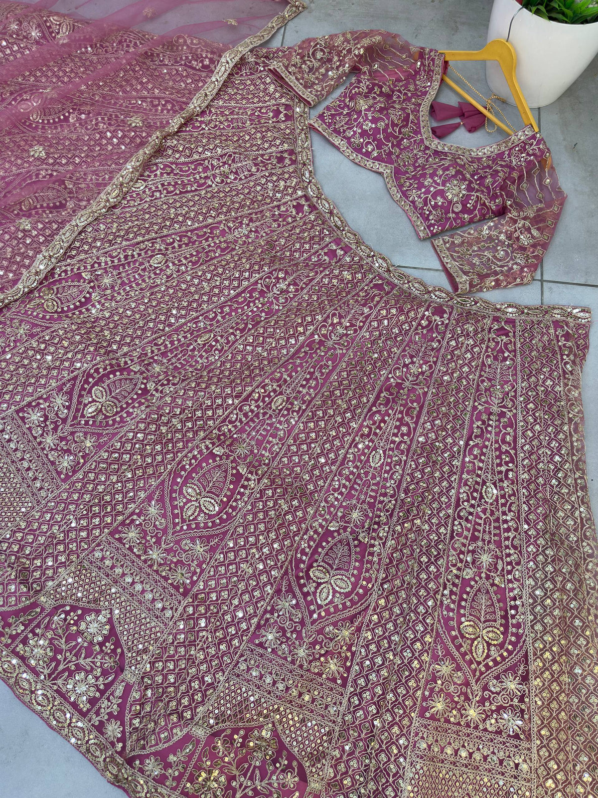Pink Color Net Lehenga Choli