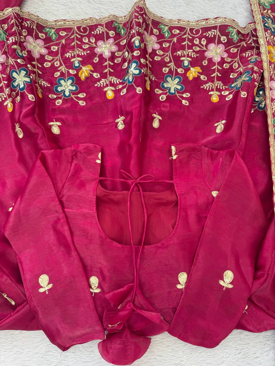 Anarkali Silk Gown Plazo Dupatta