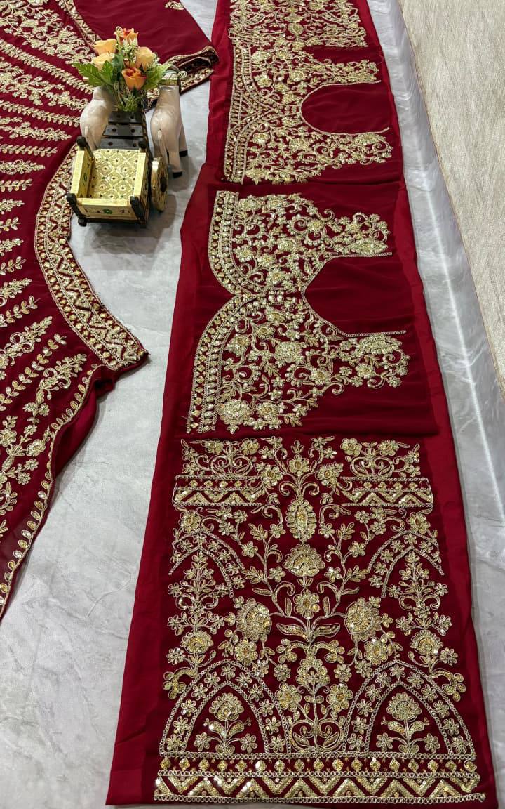 Faux Georgette Lehenga Choli with Heavy Coding Sequins Work