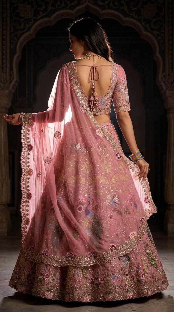 Festive Wear Fox Georgette Lehenga Choli with Heavy Sequins Work
