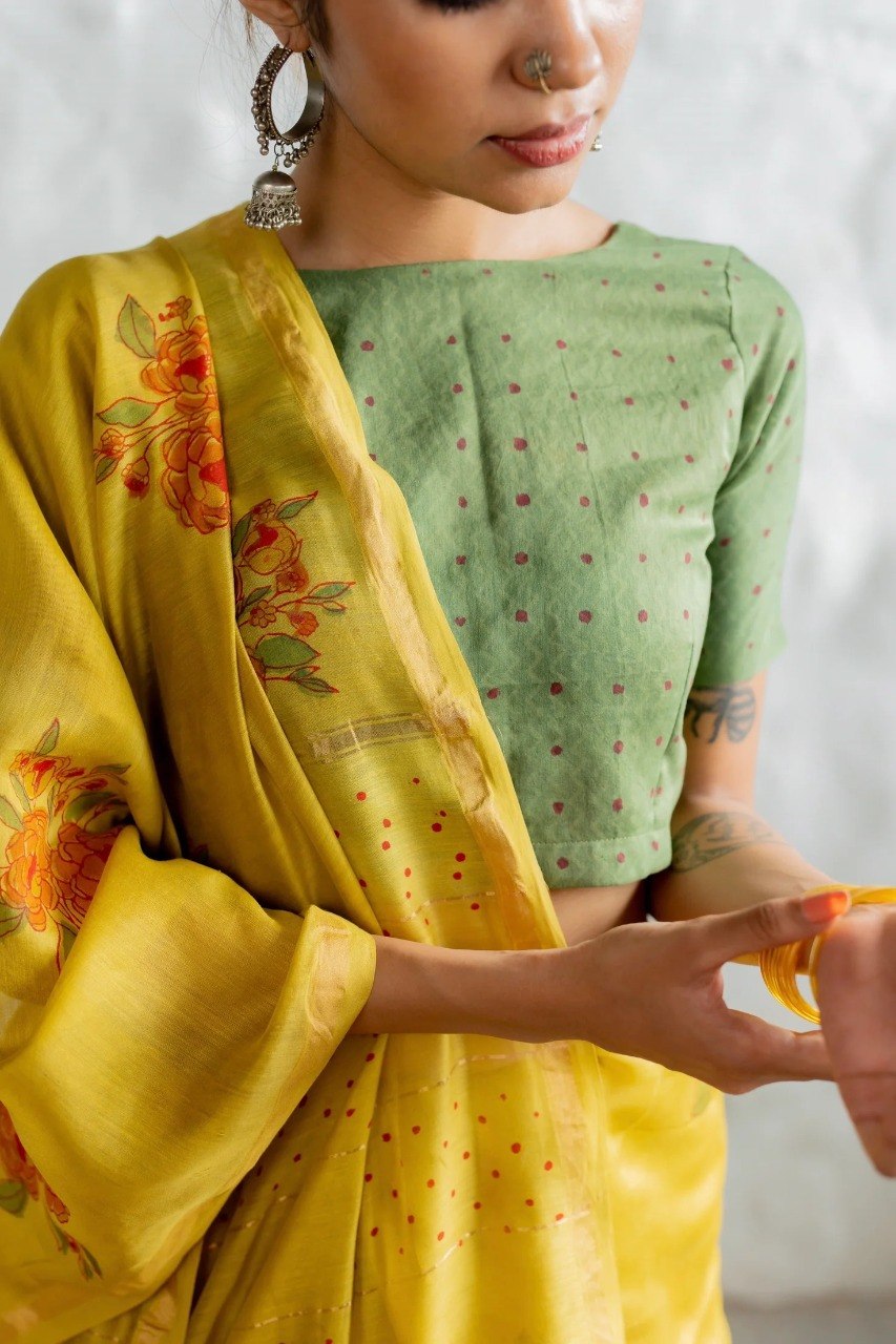 mul cottan Saree with Blouse