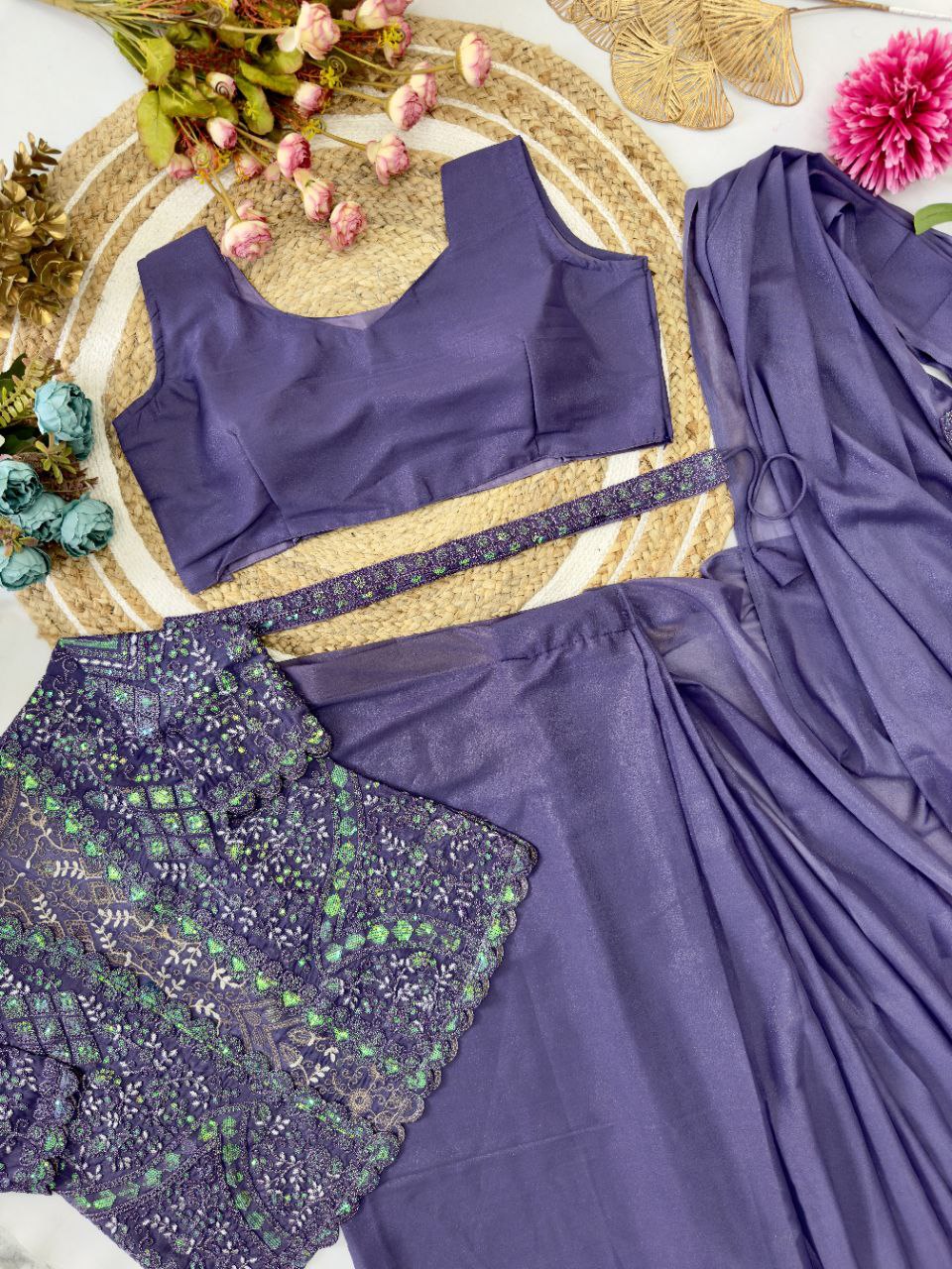 Latest Ready to wear Georgette Sequence Work Saree Jacket