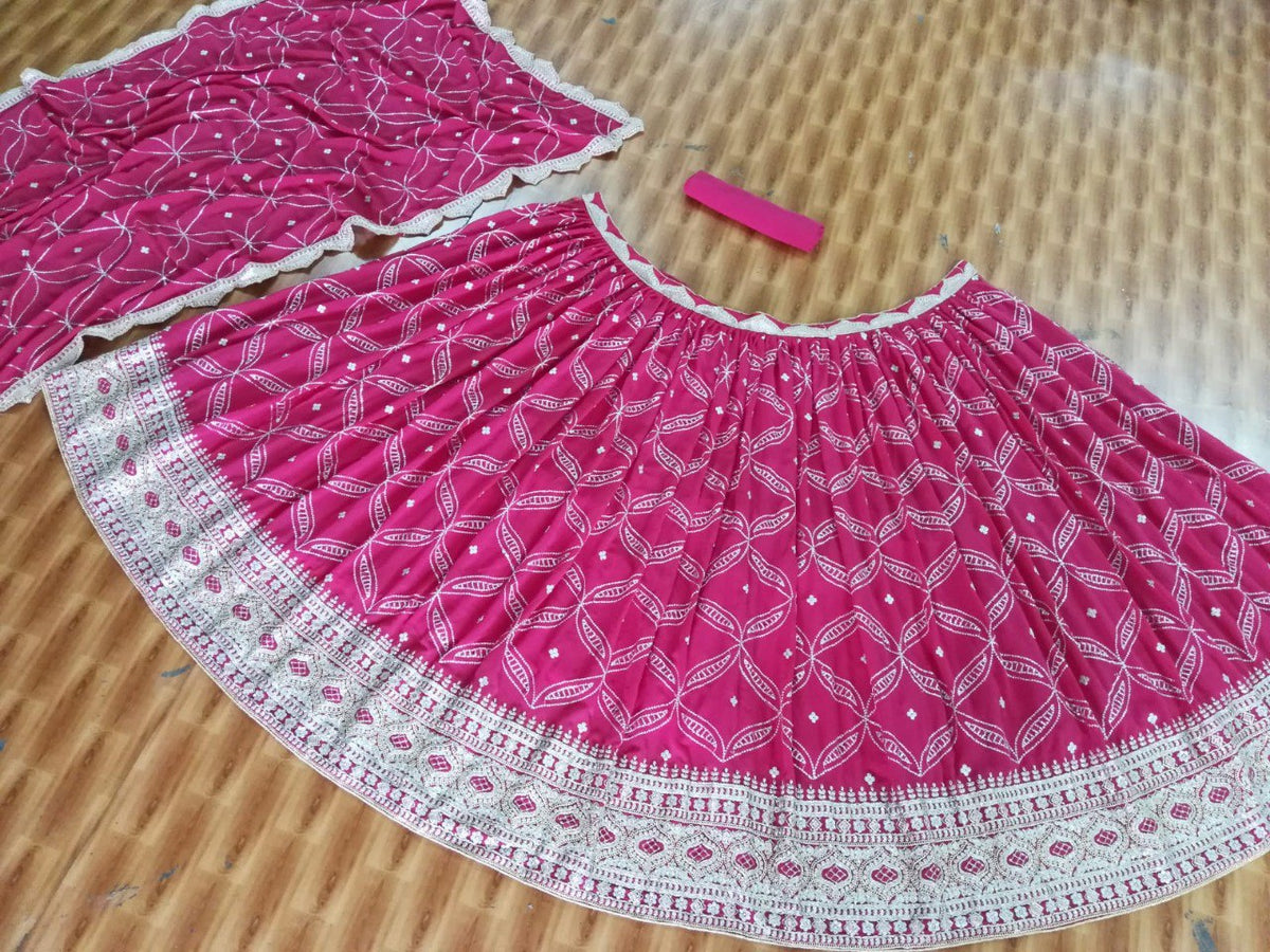 Premium Georgette Sequin Embroidery Lehenga Choli Set