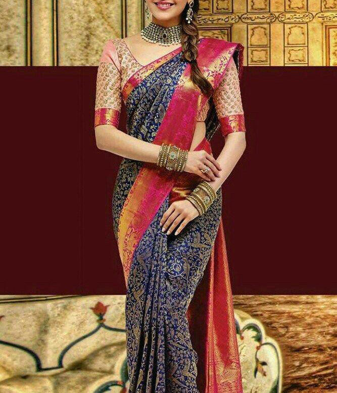 Delightful Heavy Jacquard All Over Designer The Body With Rich Border &  Pallu Party Wear Pattu Saree For Womens Online Shopping - RJ Fashion