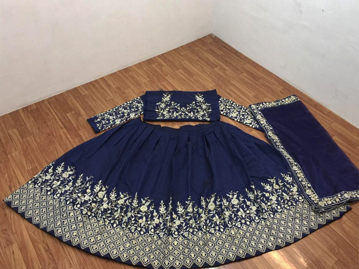 astounding Blue Color Designer Lehenga Choli For Women