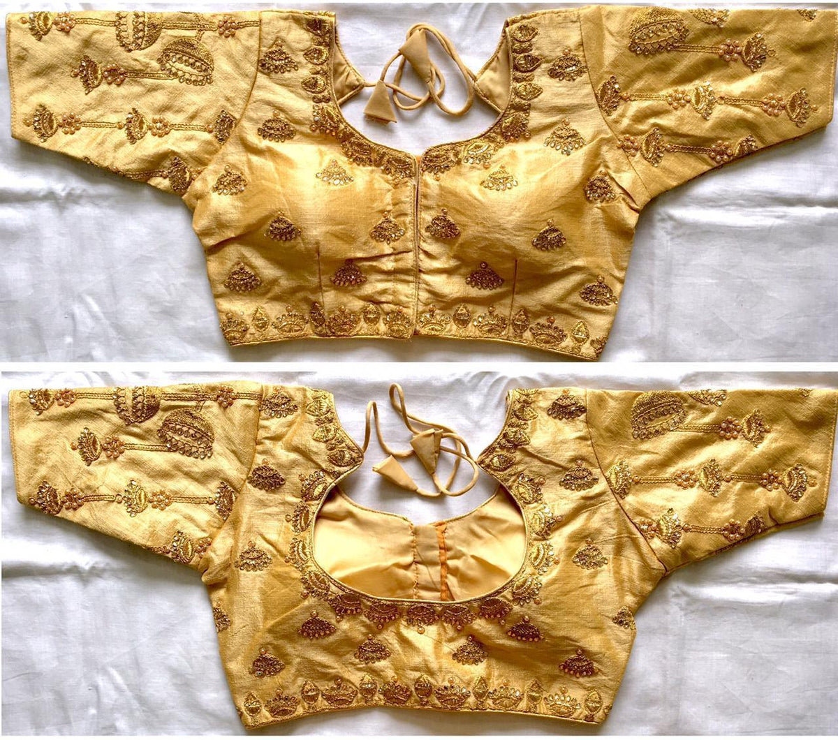 Marvellous Golden Thread Coding Hand Work Ready Made Blouse for Party Wear