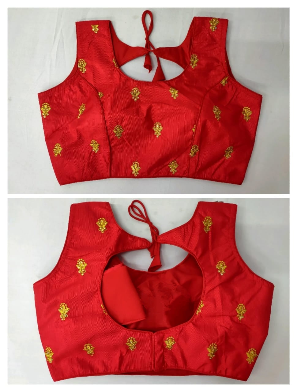 Fantastic Red Ready Made Golden Work Fantam Blouse for Party Wear