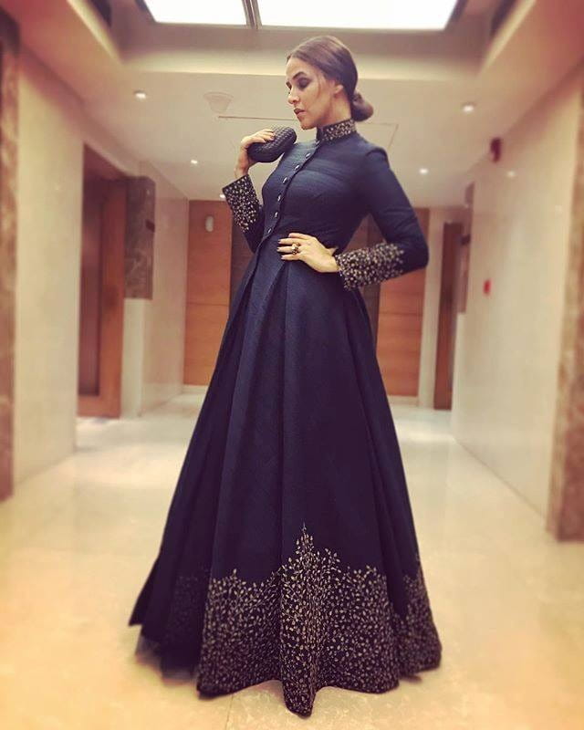Lovely Navy Blue Designer Banglori Silk Embroidered Work Gown