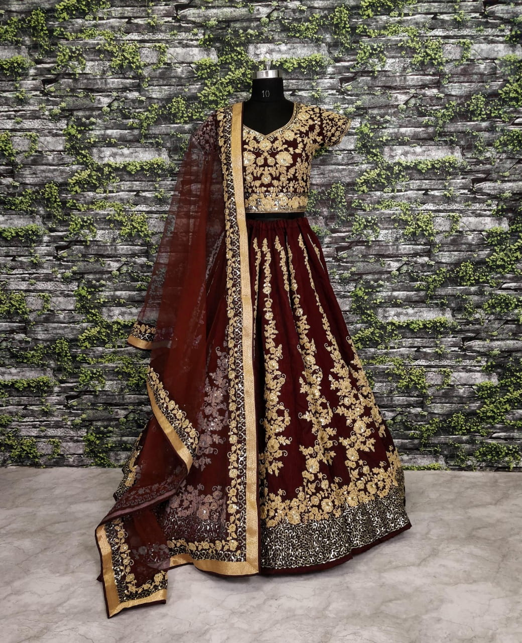 Charming Maroon Silk With Dori Sequence Work Lehenga Choli Design Online