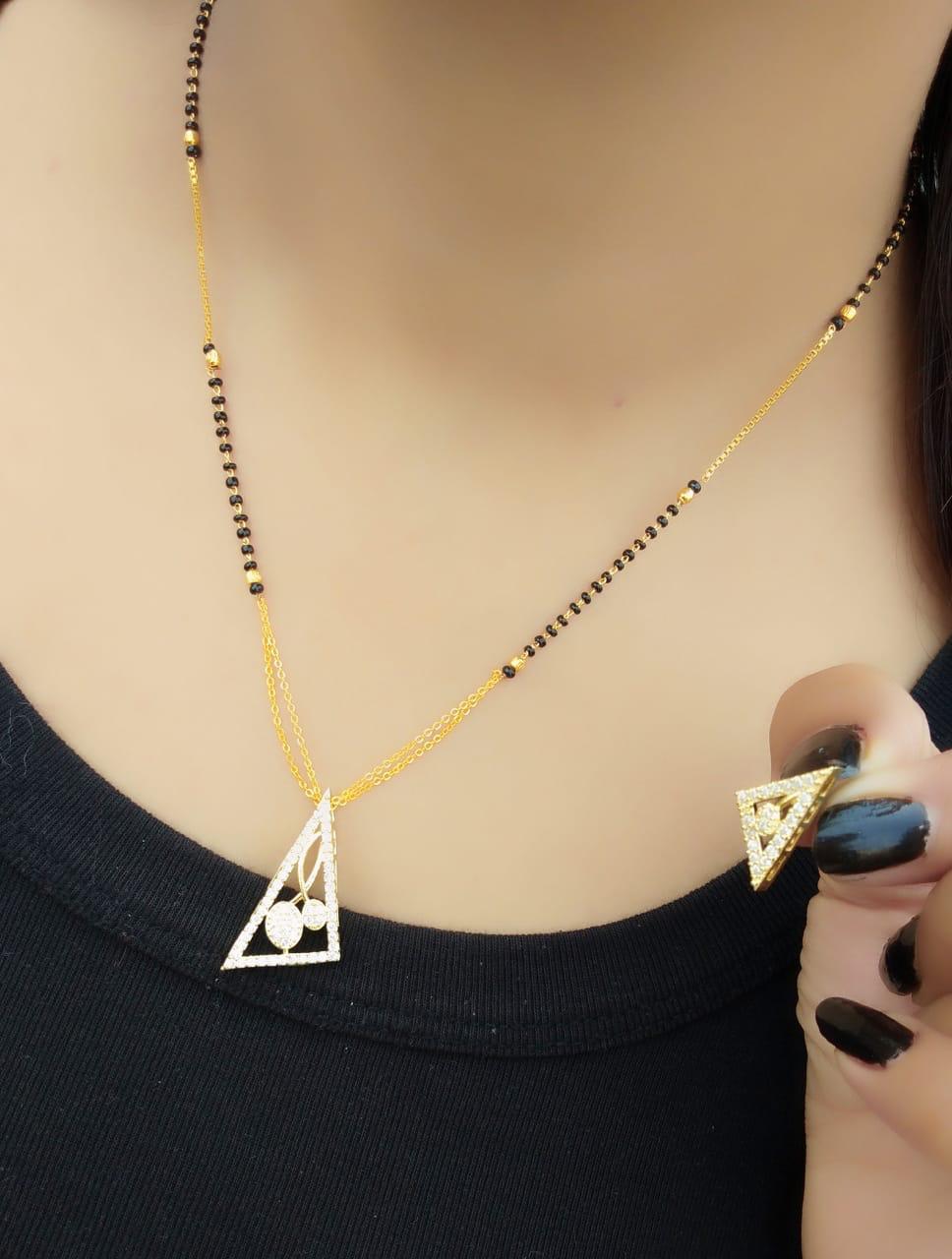 Knockout White American Diamond Mangalsutra Latest Design Set