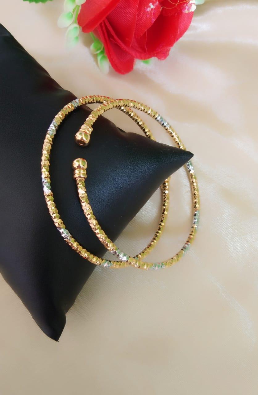 Magnificent Golden Silver Colored Artificial Bangles Set