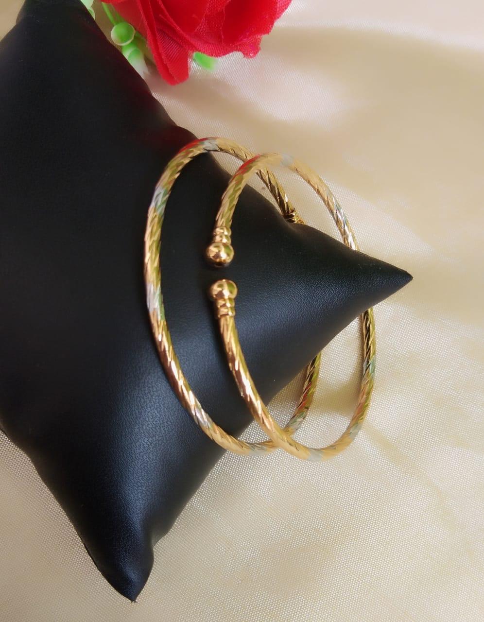 Alluring Silver & Golden Colored Imitation Bangles Set