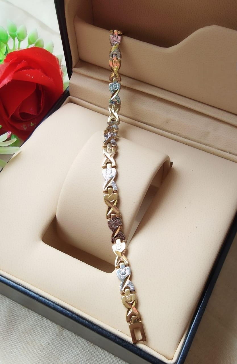 Pretty Silver & Golden Imitation Bracelet