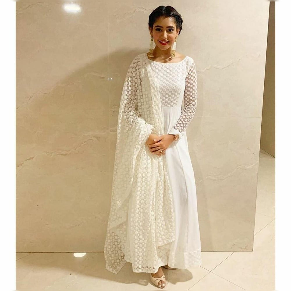 Bewitching White Georgette Net With Embroidered Work Salwar Suit