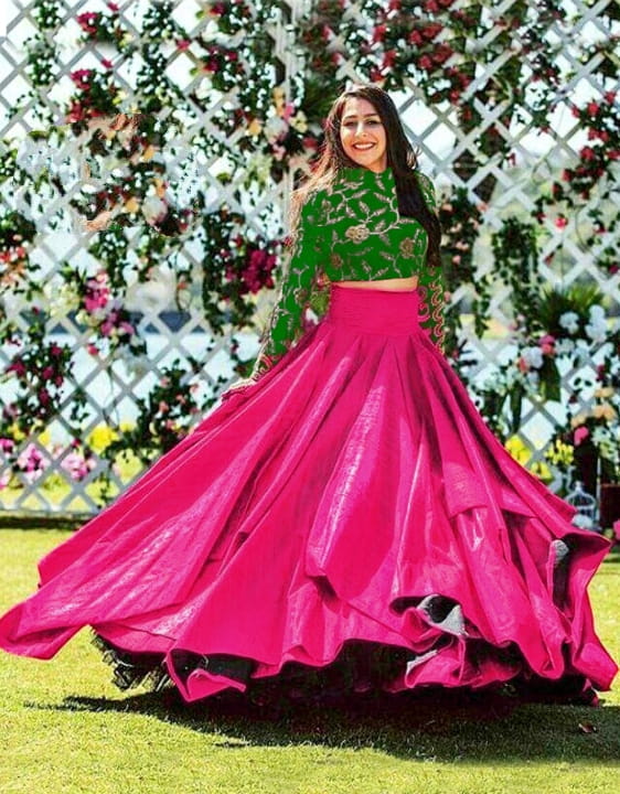 Pretty Green & Rani Banglori Silk With Embroidered Work Online Lehenga Choli Design