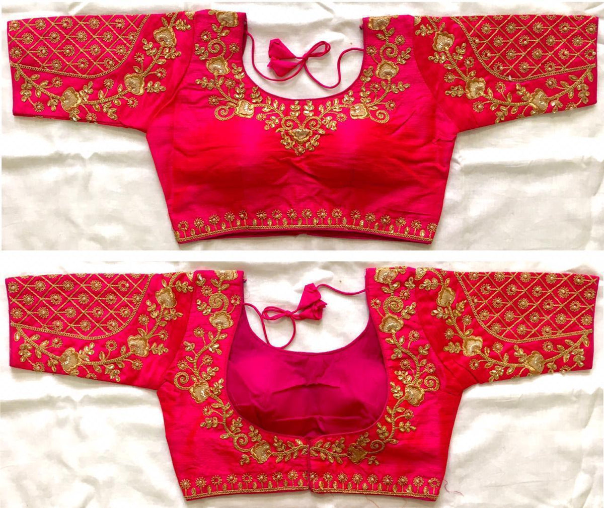 Super Rani Color Phantom Silk Zari Thread Stone Work Ready Made Blouse