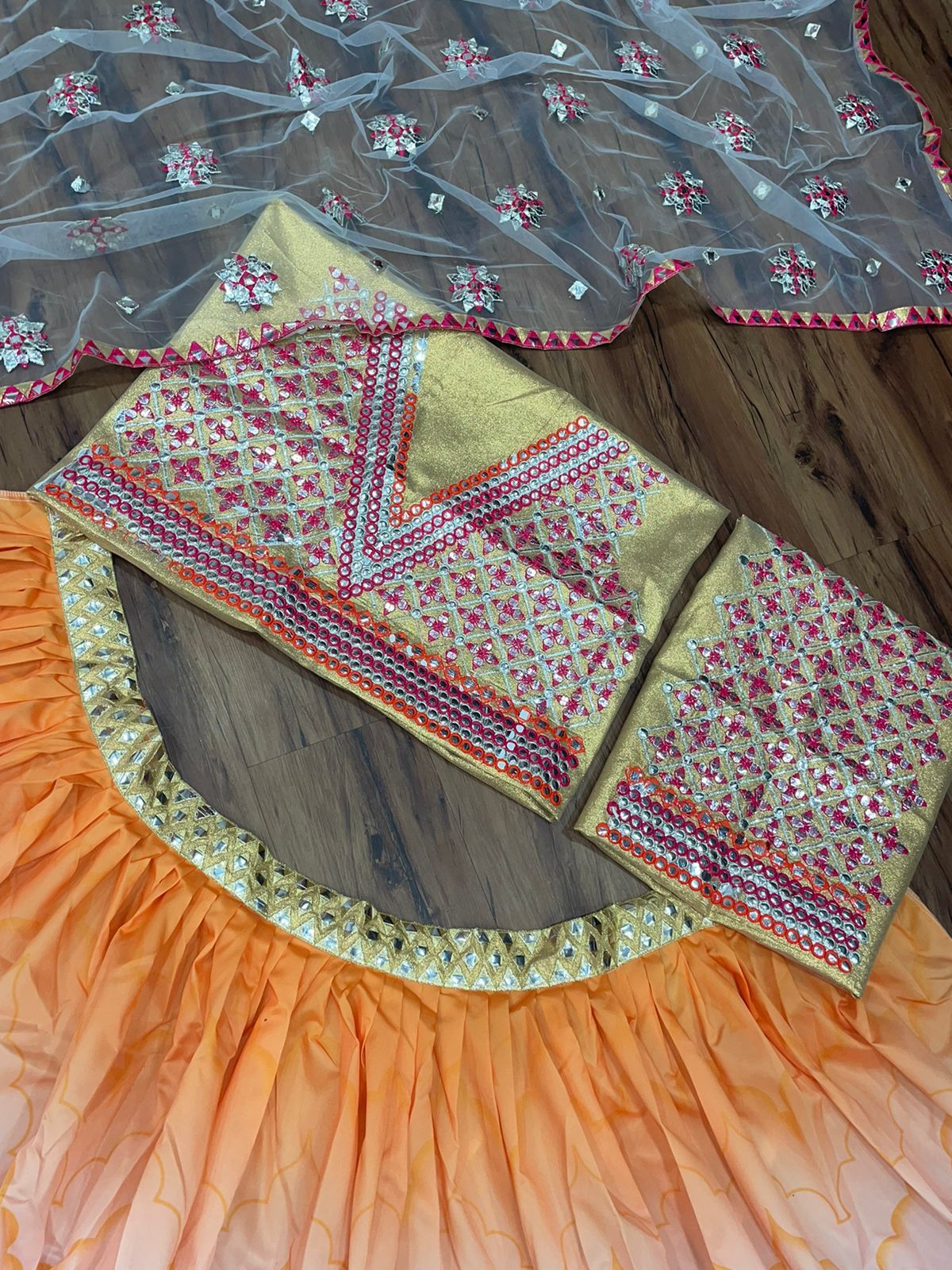 Multi Color Design Taffeta silk Bridal Lehenga For Women