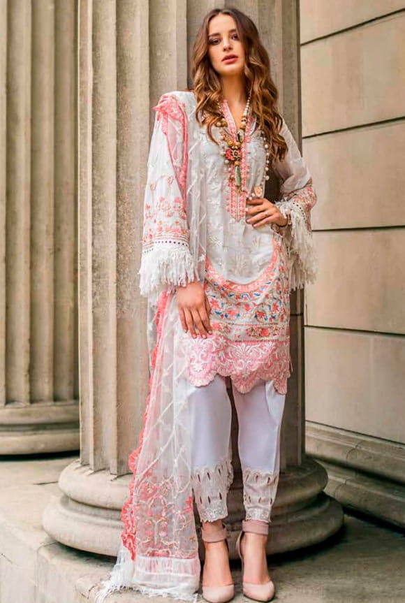 Party Wear Net Embroidered Work Salwar Suit For Women