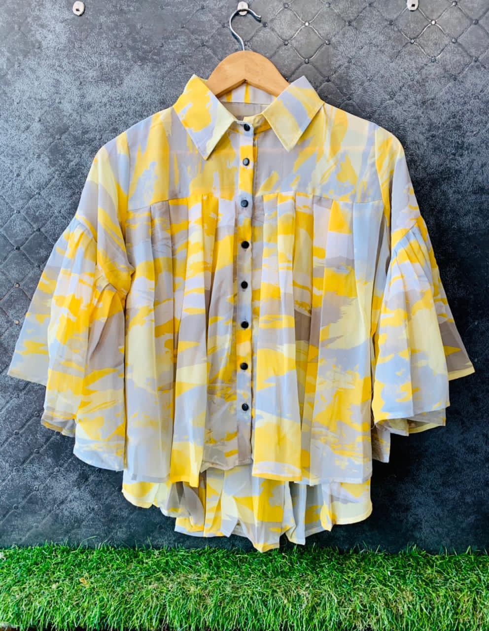 Imperial Full Stitched Georgette Flower Printed Western Wear Top