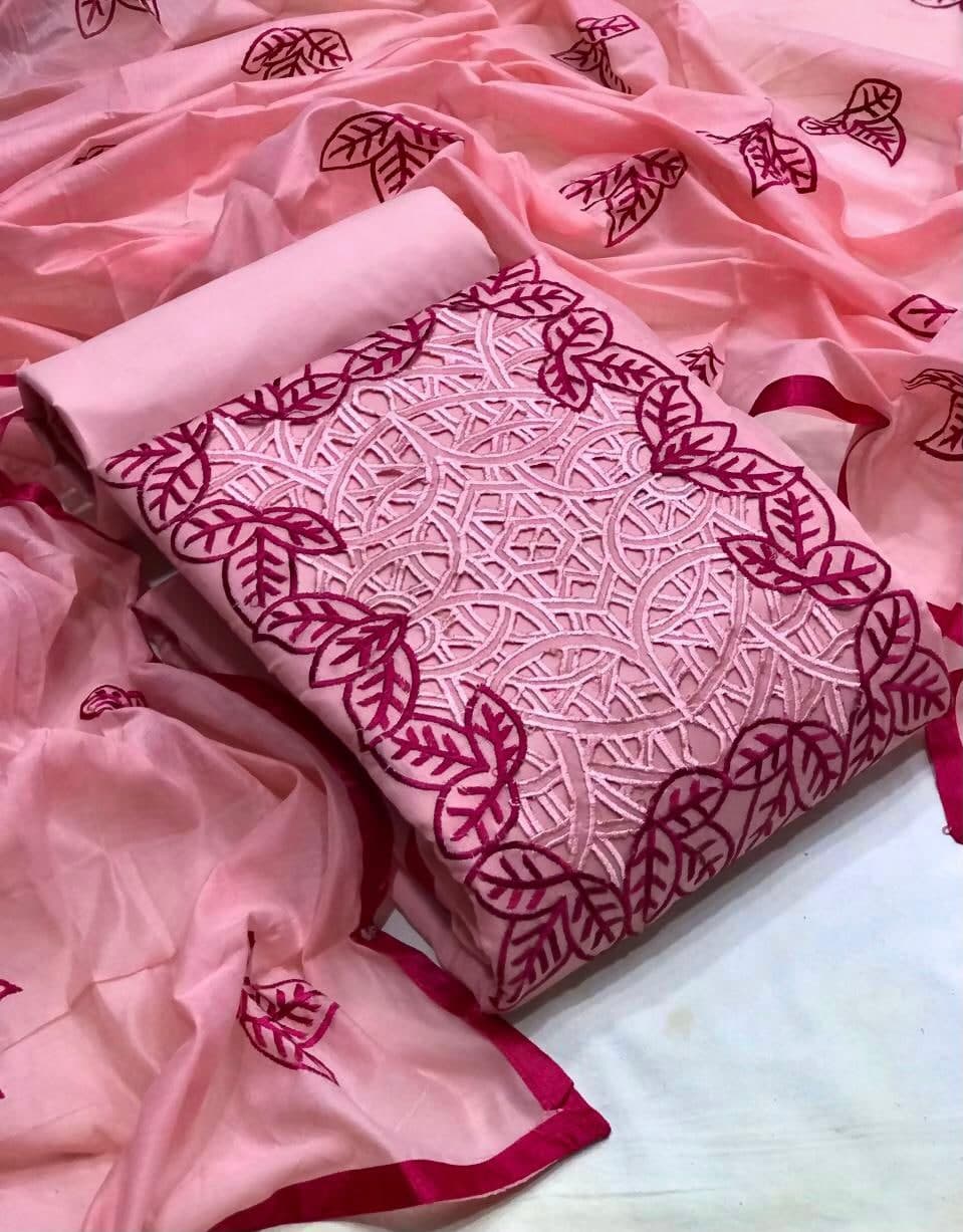 Surpassing Pink Color Cut Work Designer Chanderi Party Wear Salwar Suit
