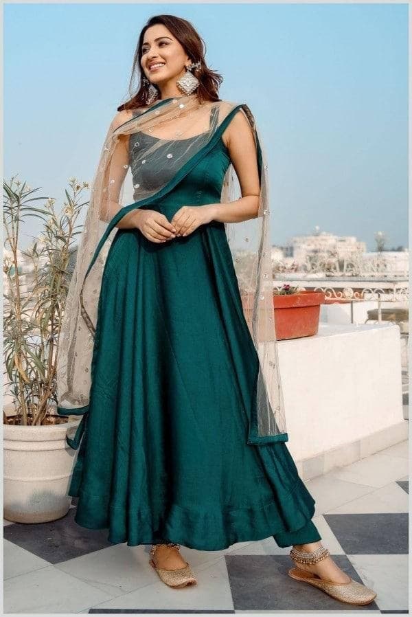 Dazzling Rama Color Tapeta Silk Wedding Wear Salwar Suit – Ville