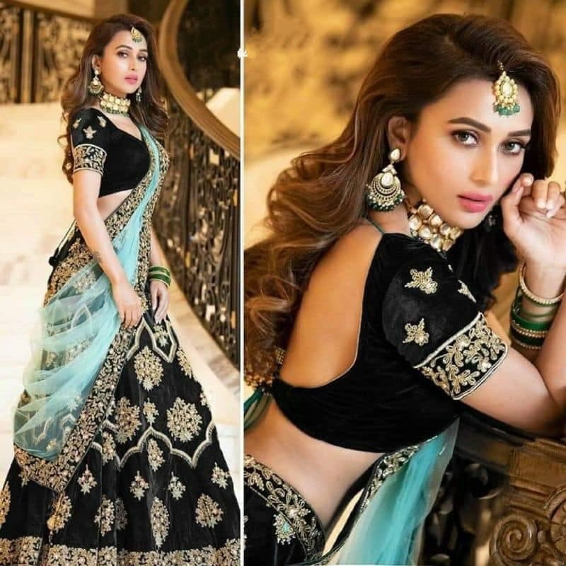 Black Color Semi Stitched Tapeta Velvet Fancy Embroidered Work Latest Design Lehenga Choli