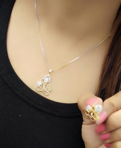 Stunning White Color Diamond Artificial Necklace Set