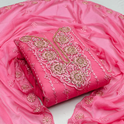 Prominent Dark Pink Color Occasion Wear Net Khatli Diamond Work Salwar Suit