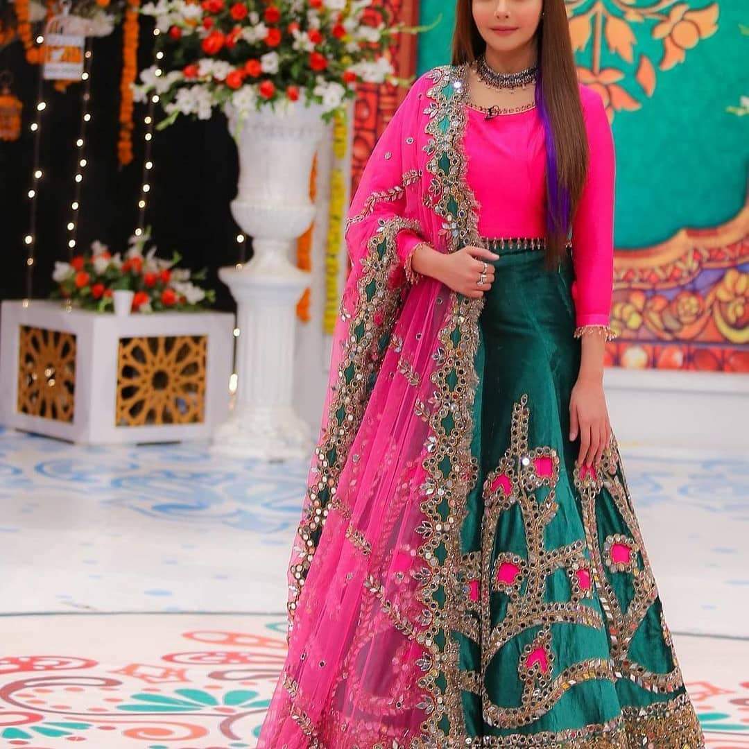 Opulent Rama Color Velvet Mirror Embroidered Work Wedding Wear Lehenga Choli