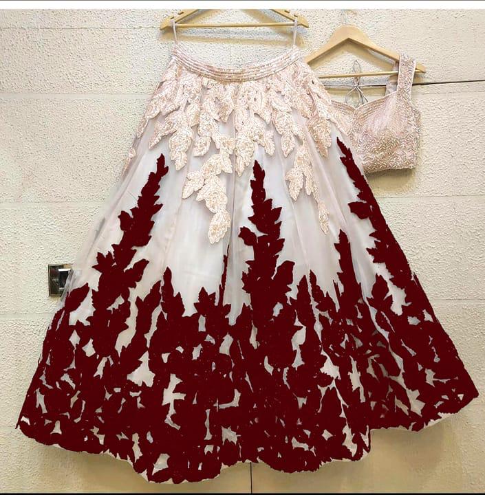 Radiant Maroon Color Designer Net Chain Diamond Work Lehenga Choli For Function Wear