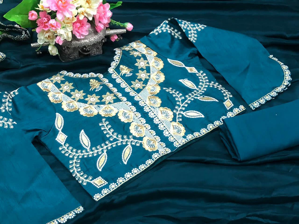 Indo Wester Half Saree With Blouse and Bottom For Women