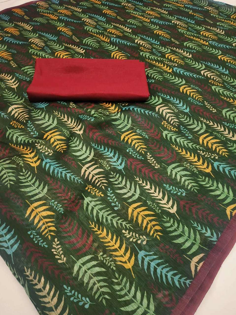 Party Wear Green Color Latest Designer Linen Saree