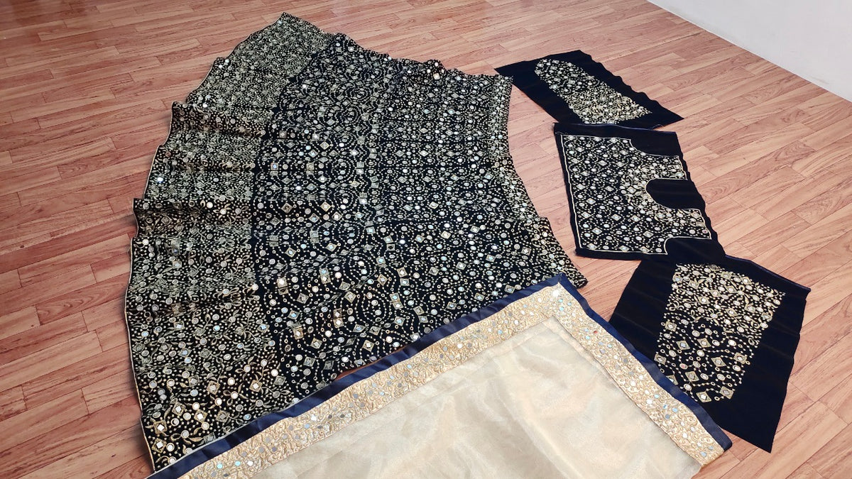 Mirror Bridal Wear Embroidered Lehenga Choli
